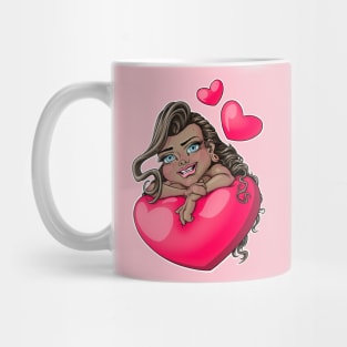 Girl in love brown hair blue eyes Mug